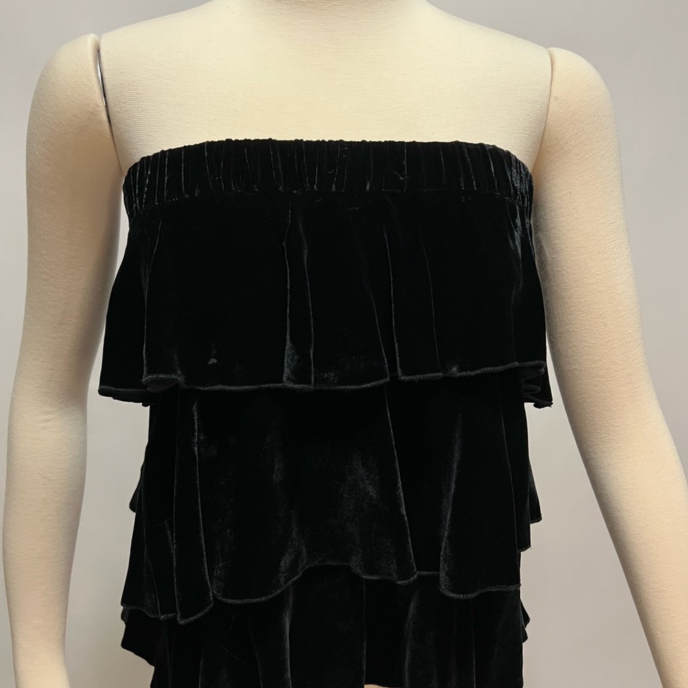 Vintage Juicy Couture Black Velvet Strapless Top